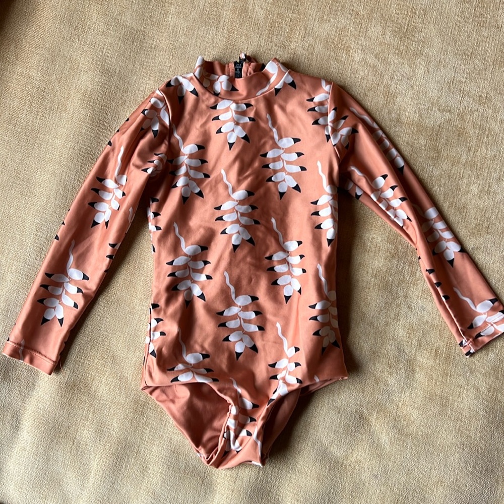 Of One Sea long sleeve girls swimsuit. 4T